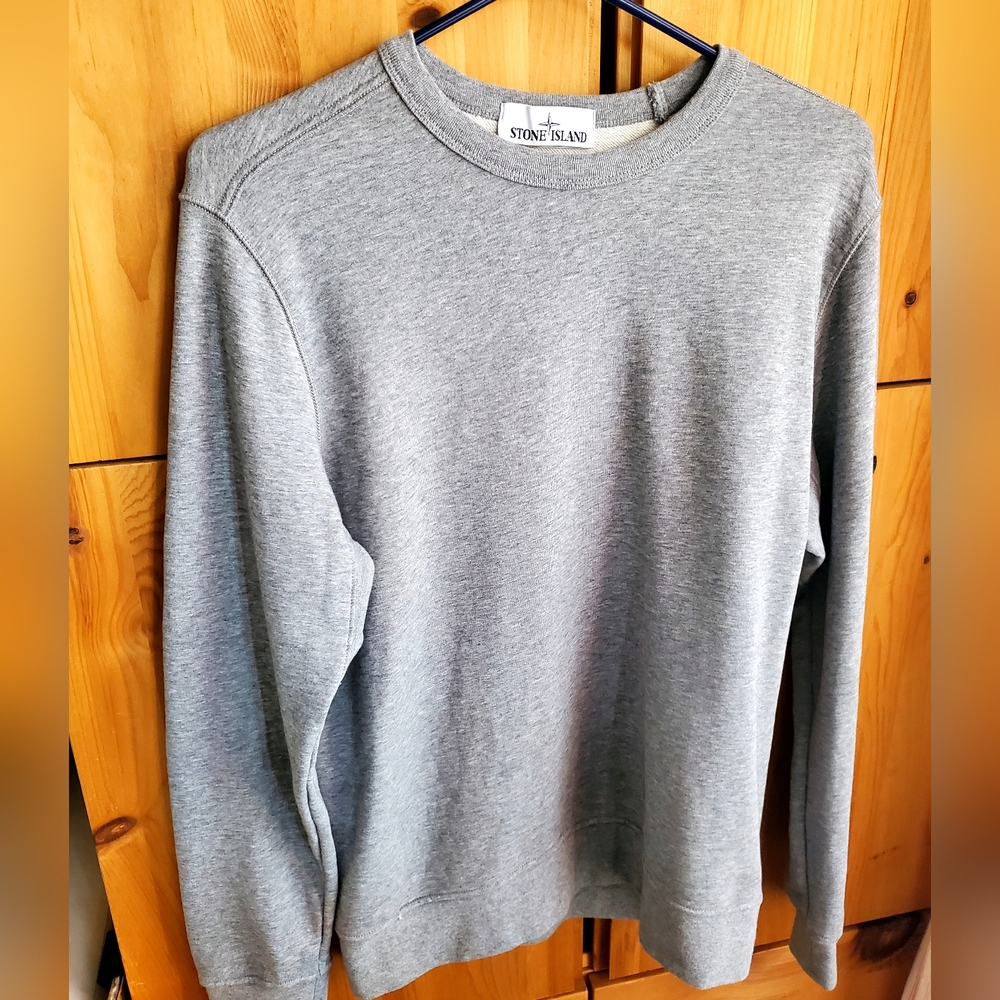 Stone Island Men's Grey French Terry Sweatshirt Size Medium